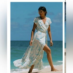 Yellow Patterned Maxi Wrap Dress